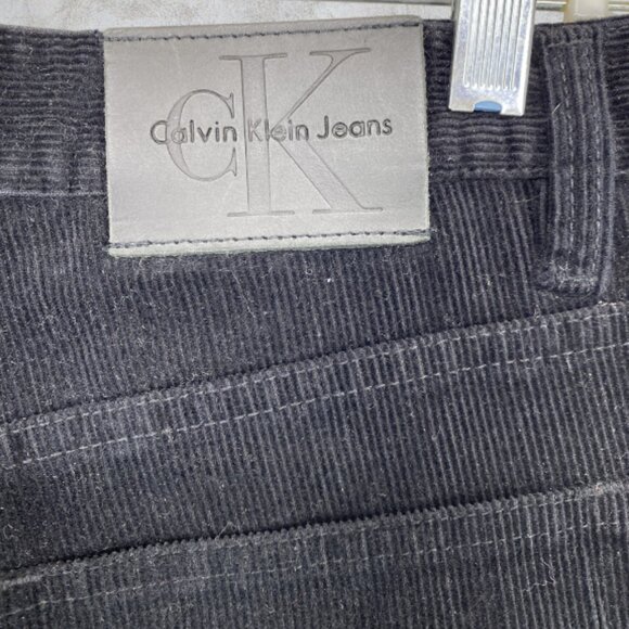 VINTAGE CALVIN KLEIN -- Corduroy Jeans, Black, Straight Leg, 5 Pocket, Size 10 - Picture 9 of 10